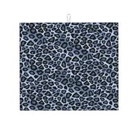 Poadnly Animale leopardo azzurro, Tappetini scolapiatti assorbenti, Tappetino scolapiatti per il bancone della cucina 41x46 cm