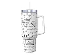 Poadnly Appassionato di matematica, geometria e calcolo differenziale e integrale.,Tazza Ice Bully da 40 oz con manico, coperchio, cannuccia, in acciaio inossidabile, tazza da caffè per auto.