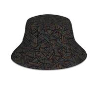 Poadnly Arcobaleno lineare Geometrico Stampato in 3D, Cappello da Pescatore per Adulti, Cappello da Sole, Berretto da Corsa Riflettente Notturno, Cappelli da Pescatore