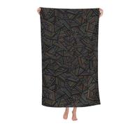 Poadnly Arcobaleno lineare geometrico stampato in 3D, Telo mare ad asciugatura rapida 80 x 130 cm Asciugamano da bagno ultra morbido Ideale per bagno, hotel