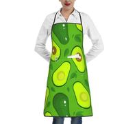 Poadnly Avocado su cibi e bevande verdi, Grembiuli da cucina con tasche, grembiule da cuoco impermeabile regolabile