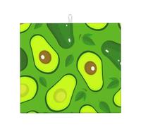 Poadnly Avocado su cibi e bevande verdi, Tappetini scolapiatti assorbenti, Tappetino scolapiatti per il bancone della cucina 41x46 cm