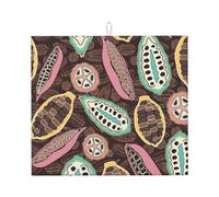 Poadnly Baccello di cacao colorato, Tappetini scolapiatti assorbenti, Tappetino scolapiatti per il bancone della cucina 41x46 cm