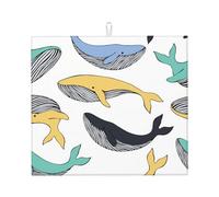 Poadnly Balene Animale balena, Tappetini scolapiatti assorbenti, Tappetino scolapiatti per il bancone della cucina 41x46 cm