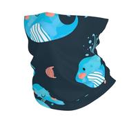 Poadnly Balene e pesci carini, Scaldacollo Bandana Copriviso Morbido Scaldacollo Tubolare Maschera Mezza Faccia