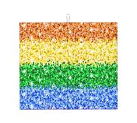 Poadnly Bandiera dell'orgoglio LGBT scintillante e glitterata, Tappetini scolapiatti assorbenti, Tappetino scolapiatti per il bancone della cucina 41x46 cm