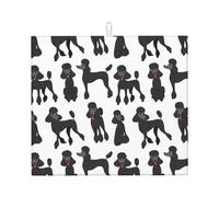 Poadnly Barboncino divertente, Tappetini scolapiatti assorbenti, Tappetino scolapiatti per il bancone della cucina 41x46 cm