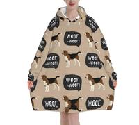 Poadnly Bau Beagle,Felpa con cappuccio oversize da donna, felpa con cappuccio, coperta in flanella