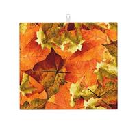 Poadnly Belle foglie autunnali, Tappetini scolapiatti assorbenti, Tappetino scolapiatti per il bancone della cucina 41x46 cm