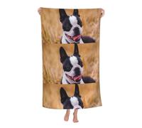 Poadnly Boston Terrier Bokeh Cani Animali Domestici Boston Terrier, Telo mare ad asciugatura rapida 80 x 130 cm Asciugamano da bagno ultra morbido Ideale per bagno, hotel