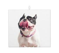 Poadnly Bulldog francese felice e curioso, Tappetini scolapiatti assorbenti, Tappetino scolapiatti per il bancone della cucina 41x46 cm