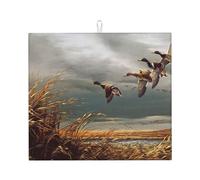 Poadnly Caccia alle anatre selvatiche volanti, Tappetini scolapiatti assorbenti, Tappetino scolapiatti per il bancone della cucina 41x46 cm