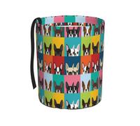 Poadnly Cane Boston Terrier,Cestino per auto, cestino per rifiuti da appendere, resistente all'acqua, ideale per campeggio e viaggi.