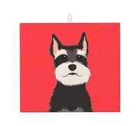 Poadnly Cane da compagnia Schnauzer, Tappetini scolapiatti assorbenti, Tappetino scolapiatti per il bancone della cucina 41x46 cm