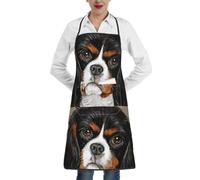 Poadnly Cane da regalo Cavalier King Charles Spaniel, Grembiuli da cucina con tasche, grembiule da cuoco impermeabile regolabile