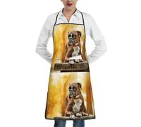 Poadnly Cani Boxer Animali Autunnali Cani Boxer Marroni, Grembiuli da cucina con tasche, grembiule da cuoco impermeabile regolabile