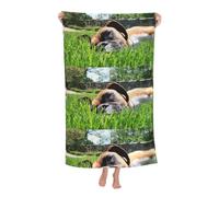 Poadnly Cani Boxer Animali da compagnia Erba verde Cani da prato, Telo mare ad asciugatura rapida 80 x 130 cm Asciugamano da bagno ultra morbido Ideale per bagno, hotel