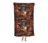 Poadnly Cani Boxer Autunno, Telo mare ad asciugatura rapida 80 x 130 cm Asciugamano da bagno ultra morbido Ideale per bagno, hotel