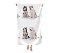 Poadnly Cani Husky stampati, Telo mare ad asciugatura rapida 80 x 130 cm Asciugamano da bagno ultra morbido Ideale per bagno, hotel