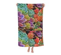 Poadnly Carine e belle piante grasse, Telo mare ad asciugatura rapida 80 x 130 cm Asciugamano da bagno ultra morbido Ideale per bagno, hotel