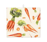 Poadnly Carote disegnate a mano ad acquerello, Tappetini scolapiatti assorbenti, Tappetino scolapiatti per il bancone della cucina 41x46 cm