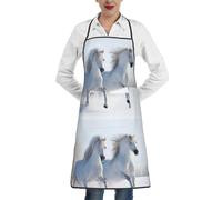 Poadnly Cavalli maculati rari al galoppo, Grembiuli da cucina con tasche, grembiule da cuoco impermeabile regolabile