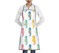 Poadnly Cavalluccio marino, Grembiuli da cucina con tasche, grembiule da cuoco impermeabile regolabile