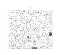 Poadnly Chimica Stampa Nero Bianco, Tappetini scolapiatti assorbenti, Tappetino scolapiatti per il bancone della cucina 41x46 cm