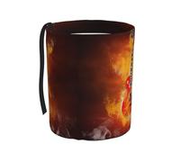 Poadnly Chitarra rock in fiamme,Cestino per auto, cestino per rifiuti da appendere, resistente all'acqua, ideale per campeggio e viaggi.