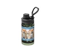 Poadnly Chow-Chow, cani carini, cinque cuccioli,Bottiglia d'acqua termica da 12 once, tazza da caffè in acciaio inossidabile, borraccia