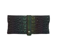 Poadnly Coccodrillo d'acqua dolce con pelle di osso, Custodia morbida per occhiali, custodia portatile per occhiali, custodia antigraffio per occhiali