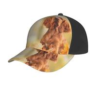 Poadnly Cocker Spaniel Autumn Park Brown Spaniel Dogs,Cappellino da Baseball Regolabile, Classico, da papà, da Camionista