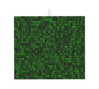 Poadnly Codice informatico decimale verde del programmatore, Tappetini scolapiatti assorbenti, Tappetino scolapiatti per il bancone della cucina 41x46 cm