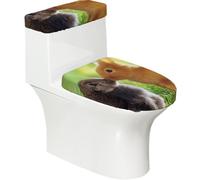 Poadnly Coniglio Amore Stampato,Set di 2 Copri Coperchio per WC riutilizzabili, Resistenti alla Polvere e agli Schizzi, Ideali per Il Bagno.