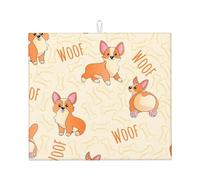 Poadnly Corgi con ossa e parole, Tappetini scolapiatti assorbenti, Tappetino scolapiatti per il bancone della cucina 41x46 cm