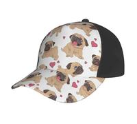 Poadnly Cuccioli di Carlino Divertenti dei Cartoni Animati,Cappellino da Baseball Regolabile, Classico, da papà, da Camionista