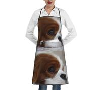Poadnly Cuccioli di Cavalier King Charles Spaniel, Grembiuli da cucina con tasche, grembiule da cuoco impermeabile regolabile