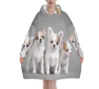 Poadnly Cuccioli di Chihuahua,Felpa con cappuccio oversize da donna, felpa con cappuccio, coperta in flanella