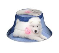 Poadnly Cucciolo di Samoiedo, Cucciolo di Cane Bianco con Fiocco Peloso, Cappello da Pescatore per Adulti, Cappello da Sole, Berretto da Corsa Riflettente Notturno, Cappelli da Pescatore