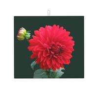 Poadnly Dalia rossa, Tappetini scolapiatti assorbenti, Tappetino scolapiatti per il bancone della cucina 41x46 cm