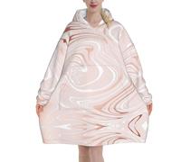 Poadnly Delicato marmo rosa con imitazione oro rosa,Felpa con cappuccio oversize da donna, felpa con cappuccio, coperta in flanella
