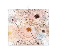 Poadnly Dente di leone dipinto a mano, Tappetini scolapiatti assorbenti, Tappetino scolapiatti per il bancone della cucina 41x46 cm