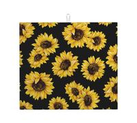 Poadnly Disegno del girasole, Tappetini scolapiatti assorbenti, Tappetino scolapiatti per il bancone della cucina 41x46 cm