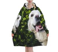 Poadnly Divertente Golden Retriever stampato,Felpa con cappuccio oversize da donna, felpa con cappuccio, coperta in flanella