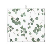 Poadnly Dollaro d'argento verde eucalipto, Tappetini scolapiatti assorbenti, Tappetino scolapiatti per il bancone della cucina 41x46 cm