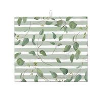 Poadnly Dollaro d'argento verde eucalipto, Tappetini scolapiatti assorbenti, Tappetino scolapiatti per il bancone della cucina 41x46 cm