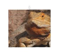 Poadnly Drago barbuto, Tappetini scolapiatti assorbenti, Tappetino scolapiatti per il bancone della cucina 41x46 cm