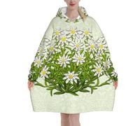 Poadnly Edelweiss, fiori di montagna svizzeri,Felpa con cappuccio oversize da donna, felpa con cappuccio, coperta in flanella
