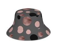 Poadnly Eleganti Cerchi Neri Rosa Cipria in Finto Oro Rosa, Cappello da Pescatore per Adulti, Cappello da Sole, Berretto da Corsa Riflettente Notturno, Cappelli da Pescatore