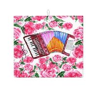 Poadnly Fiore a fisarmonica acquerello rosa, Tappetini scolapiatti assorbenti, Tappetino scolapiatti per il bancone della cucina 41x46 cm